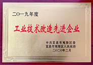 2019年度工业技术改造先进企业